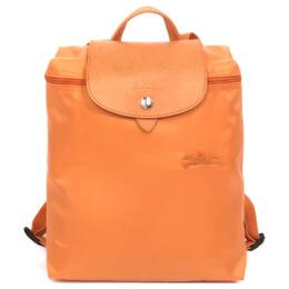 Longchamp Сумка рюкзак Le Pliage Green Recycled Canvas с кожаной отделкой женская оранжевая 1699919p54