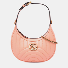 Gucci Pink Mini Matelasse Leather GG Marmont Half Moon Hobo 1169497