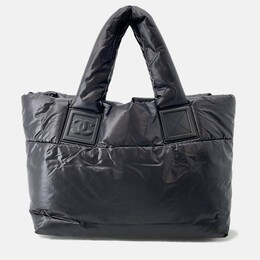 Chanel: Чёрная сумка-шоппер 