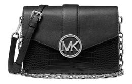 Michael Kors Кармен полиуретановая сумка кроссбоди женская черная 35h3snml6i-black