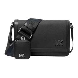 Michael Kors Кожаная наплечная сумка через плечо, мужская черная 33s5medm6l-black