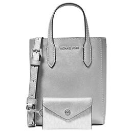 Michael Kors Сумка через плечо из лакированного полотна 35f4s2vc0m-silver