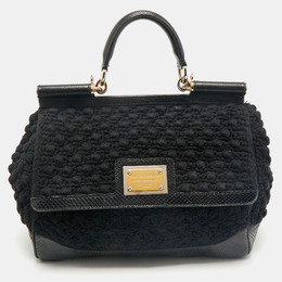 Dolce & Gabbana: Чёрная сумка на руку  Sicily