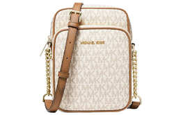 Michael Kors Сумка через плечо для фотоаппарата Jet Set Travel Coated Canvas среднего размера женская ванильно-белая 35f1gtvc2b-vanilla