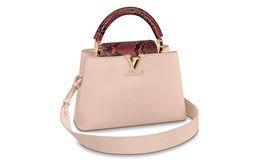 Louis Vuitton Сумка Капусин из кожи с питоновой кожей Женская раковинно-розовая n80013