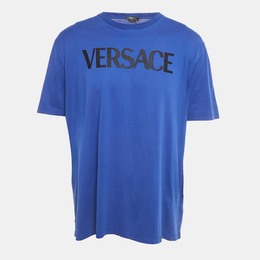 Versace: Голубая футболка 