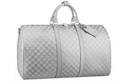 Louis Vuitton Сумка Keepall 50B с блестками серебристого цвета n58041