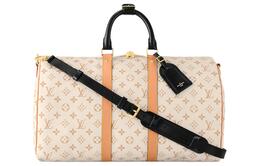 Louis Vuitton Сумка Keepall из лакированной кожи с аппликацией m46863米色