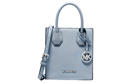 Michael Kors Кожаная сумка тоут Шоппер Переносная сумка кроссбод Миниатюрная женская сумка через плечо Синяя 35h1sm9c0l-pale-blue