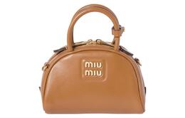 Miu Miu Кожаная сумка через плечо, коричневая, модель Crossbody Bag 5bp085-2e6y-f098l-v-ooo
