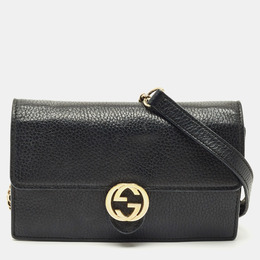 Gucci: Чёрный кошелёк  Interlocking G