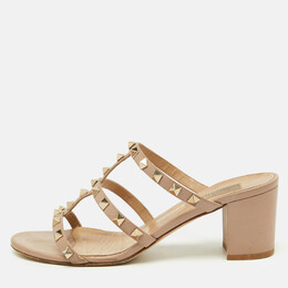 Valentino: Розовые сандалии  Rockstud