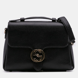 Gucci Black Small Dollar Calf Interlocking G Satchel 1222637
