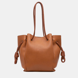 Loewe Brown Small Leather Flamenco Knot Tote 1222641
