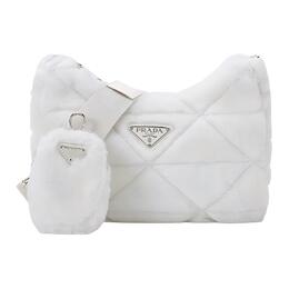 Prada Сумка через плечо женская белая из овчины 1bc151-2ec9-f0009-v-k9o