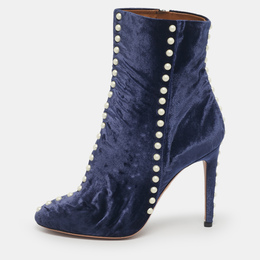 Aquazzura: Синие ботинки 