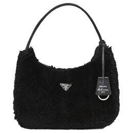 Prada Женская черная сумка через плечо из овчины 1ne515-2dv9-f0002
