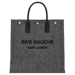 Saint Laurent Сумка-шоппер вертикальная из фетра в технике пэчворк унисекс серо-черная 632539-24n4e-1160