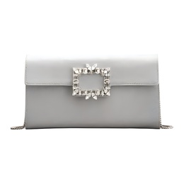 Roger Vivier Тканевый конверт клатч через плечо кроссбоди женский серый rbwamzd0200mh1b200