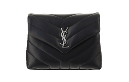 Saint Laurent Миниатюрная женская наплечная сумка из коровьей кожи черного цвета 678401-dv7061000
