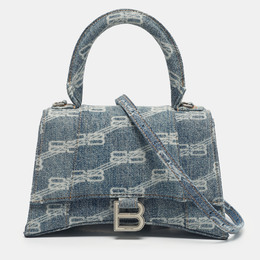 Balenciaga: Голубая сумка на руку  Hourglass