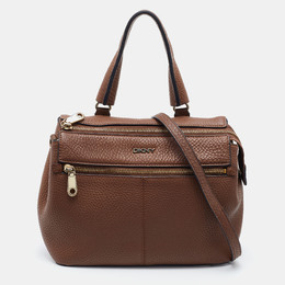 DKNY Brown Leather Top Zip Satchel 776823