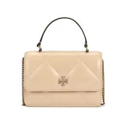 Tory Burch Кожаная сумка через плечо кроссбод мини женская кремовая 162143-700
