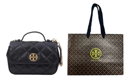 Tory Burch Кожаная квадратная сумка через плечо кроссбоди женская черная 153399-001