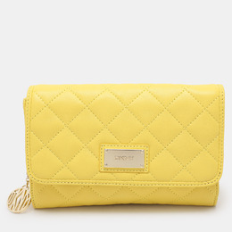 DKNY Yellow Quilted Leather Flap Shoulder Bag 1092638
