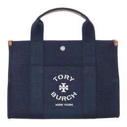 Tory Burch Хлопковая сумка из парусины Сумка-шоппер Покупная сумка Плечевая сумка Нагрудная сумка Женская маленькая сумка Тёмно-синий 148661-403
