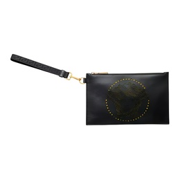 Versace Кожаный клатч женский черный dp85102-dvgsb-d4dt