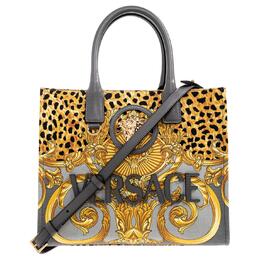 Versace Сумка медуза тканевая шоппер маленькая женская золотая 1005861-1a16237-5e71v