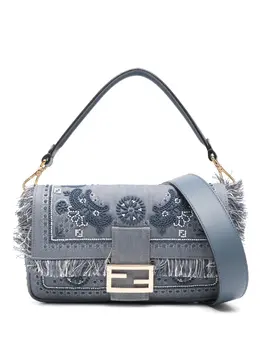 Джинсовая сумка на плечо Baguette Fendi, синий 30616979 | синий