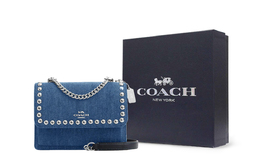 Coach Кожаная сумка через плечо мини из денима синего цвета cn509-svde