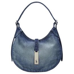 Polo Ralph Lauren Хлопковая сумка поло в форме клецки на плечо для женщин голубая wapobag02v20157