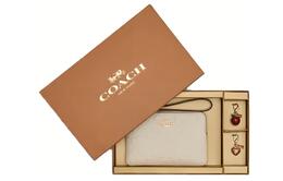 Coach Кожаный клатч на запястье миниатюрный женский белый мел c6879-imchk
