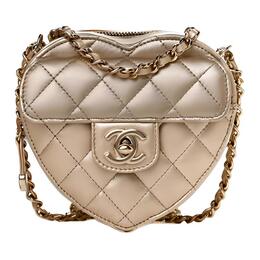 Chanel Кожаная наплечная сумка через плечо Трампетс женская золотая ap2784-b08163-gold