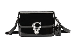 Coach Студийная кожаная мини-сумка через плечо черная ce762-lhblk
