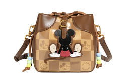 Disney Микки серия ПУ ведро сумка через плече сумка трубы женская кофе, Coffee bmk-71280k | coffee