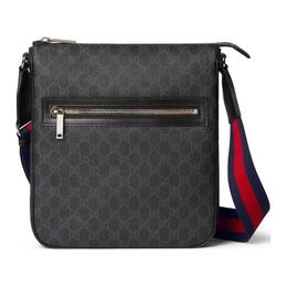 Gucci Холщовая сумка через плечо с кожаными вставками мужская черная 792081-fadja-1042