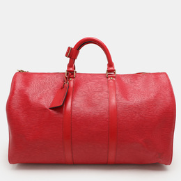 Louis Vuitton: Красная сумка  Keepall 50