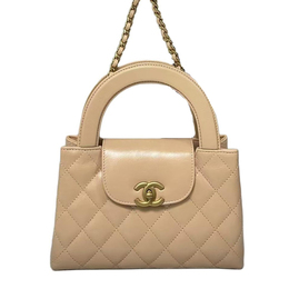 Chanel Блестящая телячья кожа мини-сумка через плечо женская бежевая as4416-b15566-naauj