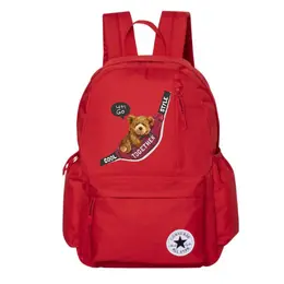 Converse Полиэстеровый рюкзак средний размер унисекс красный, Bear Bag cv2213004ps-002（team378-gf x1） | bear bag
