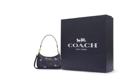 Coach Терри из текстиля с покрытием женская синяя маленькая сумка через плечо кроссбоди cy694-imdei