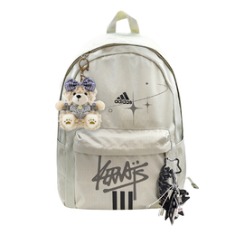 Adidas Тканевый рюкзак с тремя медведями унисекс светло-серый и черный, Mist Corner Bear ir9757(team437-叁分熊) | mist corner bear