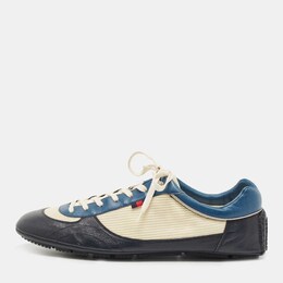 Gucci Multicolor Leather and Fabric Lace Up Sneakers Size 45.5 858902