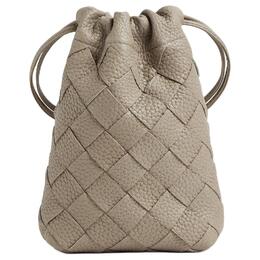 Bottega Veneta Кожаная наплечная сумка через плечо мужская серо-коричневая 838786v5i532816
