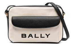 Bally Кожаная с канвой женская сумка через плечо кросс-боди черно-белая 6304578