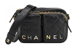 Chanel Женская черная кожаная сумка через плечо для фотоаппарата as2923-b10280-94305