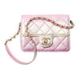 Chanel Овчинная сумка кроссбоди миниатюрная женская золотая и розовая as3002-b07284-ng341